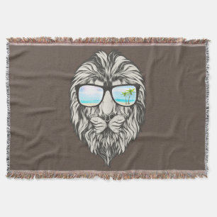 Coole Löwe mit Sommersonnenbrille Keuchblanket Decke
