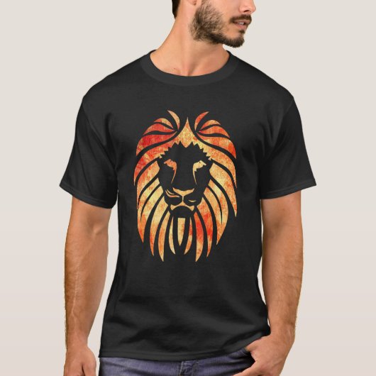 Coole Löwe Wasserfarbe farbige Tierleuchte T-Shirt (Vorderseite)