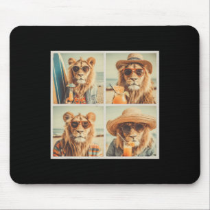 Coole Löwen mit Sonnenbrillen Süße Tier Urlaub Str Mousepad