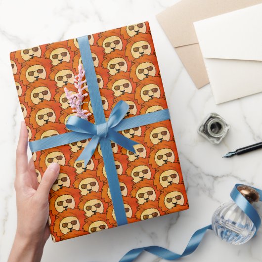 Coole Löwenkopf-Zeichenmuster Kinder Geschenkpapier (Schenken)