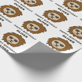 Coole Löwenkopfmuster Tier Geburtstag Geschenkpapier (Ecke)