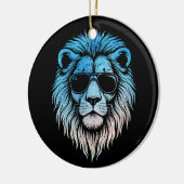 Coole Löwentrage Sonnenbrille Keramik Ornament (Links)