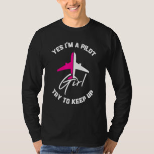 Coole Luftfahrt mit Girl-Pilot T-Shirt