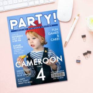 Coole Lustige Blaue Spezielle Zeitschrift Cover Ki Einladung