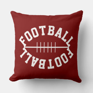 Coole lustige FOOTBALL-Form Text auf Vintage Rot Kissen