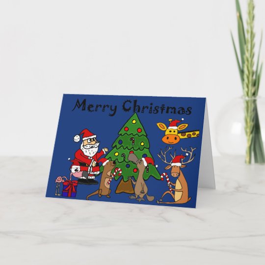 Coole lustige frohe Weihnacht-Karte Sankt und der Feiertagskarte | Zazzle.de