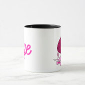 Coole lustige Katze mit rosa Text Bye Tasse (Zentrum)