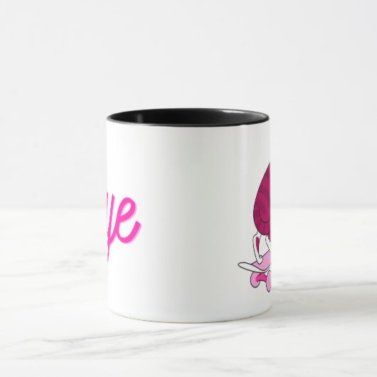 Coole lustige Katze mit rosa Text Bye Tasse (Zentrum)