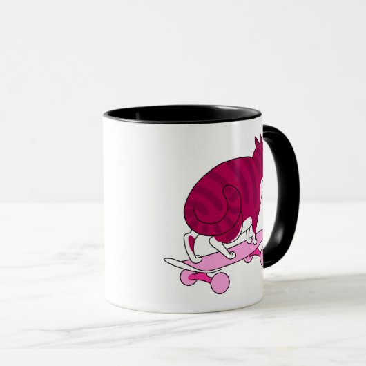 Coole lustige Katze mit rosa Text Bye Tasse (VorderseiteRechts)