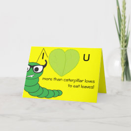 Coole lustige Nerdy Raupe Valentinstag Feiertagskarte