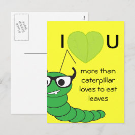 Coole lustige Nerdy Raupe Valentinstag Feiertagspostkarte