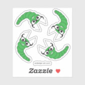 Coole lustige Nervenkitzel-Raupe mit Brille Aufkleber (Blatt)