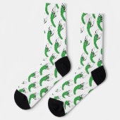 Coole lustige Nervenkitzel-Raupe mit Brillenmuster Socken (Linkes Detail)