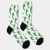 Coole lustige Nervenkitzel-Raupe mit Brillenmuster Socken (Rechts)