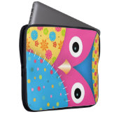 Coole, lustige, niedliche, trendige Eule-Pollka-Pu Laptopschutzhülle (Vorne Rechts)