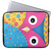 Coole, lustige, niedliche, trendige Eule-Pollka-Pu Laptopschutzhülle (Vorderseite)