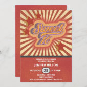 Coole lustige Retro-Typografie süß 16 Einladung (Vorne/Hinten)