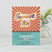 Coole lustige Retro-Typografie süß 16 Einladung (Stehend Vorderseite)