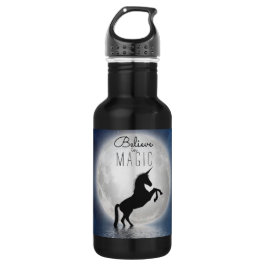 Coole Mädchen "Glaube an Magie" Einhorn Vollmond Edelstahlflasche