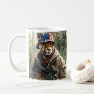 Coole MAGA Big Cat mit Gun & Camouflage JAGUAR Kaffeetasse