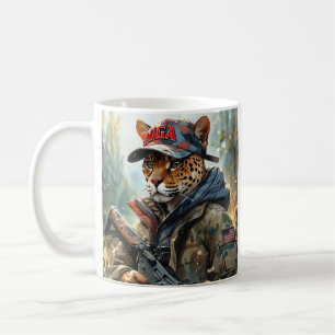 Coole MAGA Big Cat mit Gun & Camouflage JAGUAR Kaffeetasse