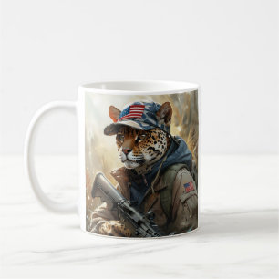 Coole MAGA Big Cat mit Gun & Camouflage JAGUAR Kaffeetasse