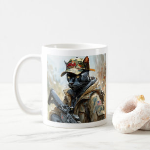 Coole MAGA-Katze mit Gun & Camouflage BLACK PANTHE Kaffeetasse
