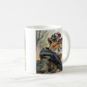 Coole MAGA-Katze mit Gun & Camouflage CHEETAH Kaffeetasse (VorderseiteRechts)