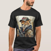 Coole MAGA-Katze mit Gun & Camouflage CHEETAH T-Shirt (Vorderseite)