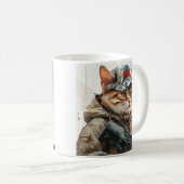 Coole MAGA-Katze mit Gun und Camouflage Niedlich A Kaffeetasse (VorderseiteRechts)