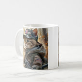 Coole MAGA-Katze mit Gun und Camouflage Niedlich A Kaffeetasse (Vorderseite Links)