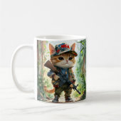 Coole MAGA-Katze mit Gun und Camouflage Niedlich A Kaffeetasse (Links)