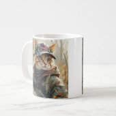 Coole MAGA-Katze mit Gun und Camouflage Niedlich A Kaffeetasse (Vorderseite Links)