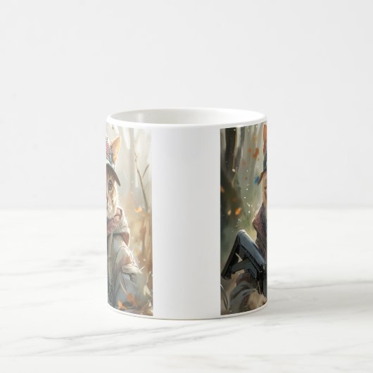 Coole MAGA-Katze mit Gun und Camouflage Niedlich A Kaffeetasse (Mittel)
