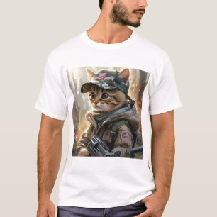 Coole MAGA-Katze mit Gun und Camouflage Niedlich A T-Shirt