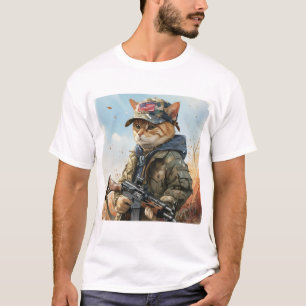Coole MAGA-Katze mit Gun und Camouflage Niedlich A T-Shirt