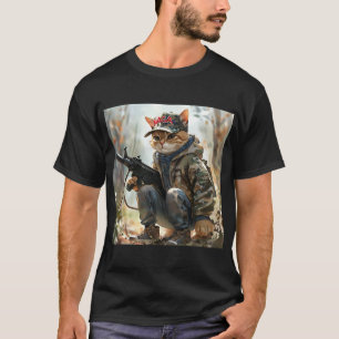 Coole MAGA-Katze mit Gun und Camouflage Niedlich A T-Shirt