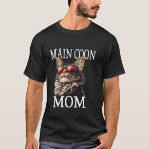 Coole Maine Coon Katzenmutter Lustige Sonnenbrille T-Shirt