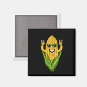 Coole Maiskunst Männer Bauer Tanzkorn auf Cob Magnet (Vorderseite/Rückseite)