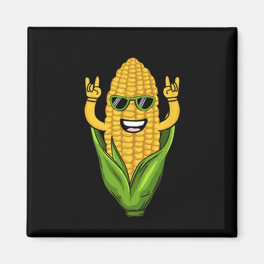 Coole Maiskunst Männer Bauer Tanzkorn auf Cob Magnet (Vorne)