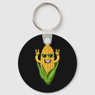 Coole Maiskunst Männer Bauer Tanzkorn auf Cob Schlüsselanhänger