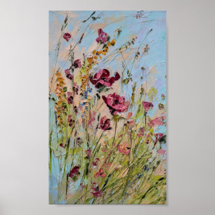 Coole Malerei der bunten wilden Blumen Poster