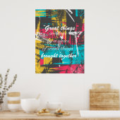 Coole Malstriche berühmten Zitat "Großartige Dinge Poster (Küche)