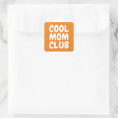 Coole Mama Club Orange Bold Typografy Modern Quadratischer Aufkleber (Tasche)