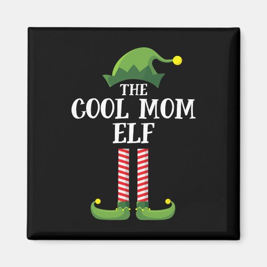Coole Mama Elf Matching Familiengruppe Weihnachts- Magnet (Vorne)
