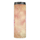 Coole Mama Gold Glitzer Rosa Blume Thermosbecher (Rückseite)