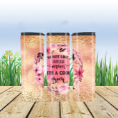 Coole Mama Gold Glitzer Rosa Blume Thermosbecher