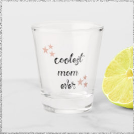 Coole Mama in Schwarz und Rosa je Schnapsglas
