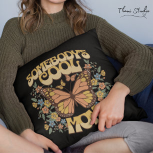 Coole Mama Schmetterling Wilde Blume Vintag Retro Kissen