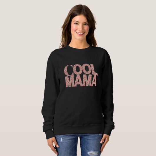 Coole Mama Typografie Hübsch Hearts Sweatshirt (Vorne ganz)